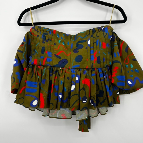 NWT Anthropologie Hunter Bell Rhea Tank Top Blouse Off Shoulder Ribbon Size 0 2 - Picture 10 of 16